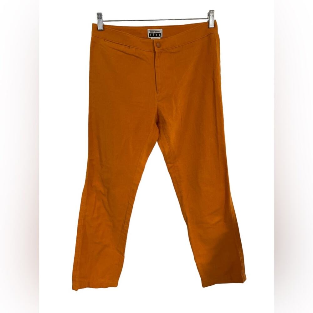 Vintage ISSEY MIYAKE Woman orange Cotton Long Pants Waist 30”